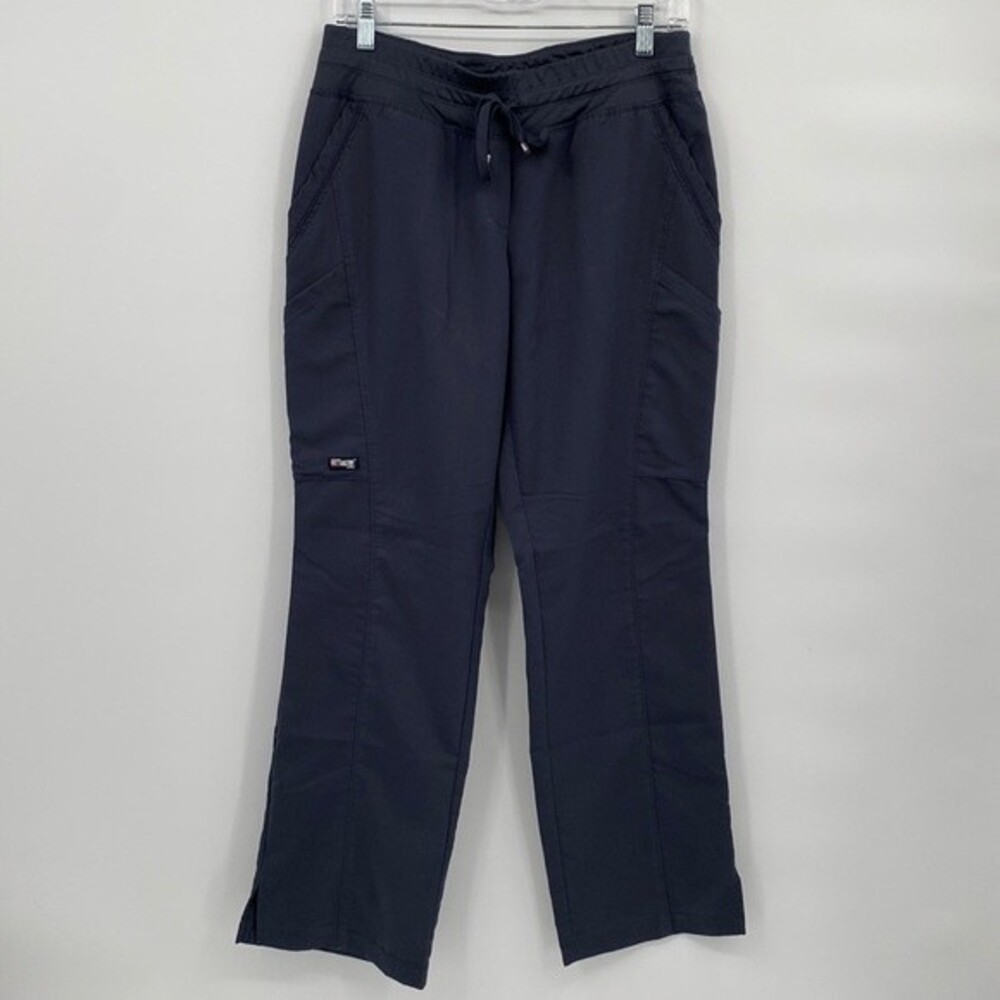 Grey's Anatomy Mid Rise Flare Bottom Drawstring Scrub Pants Gray Size MP